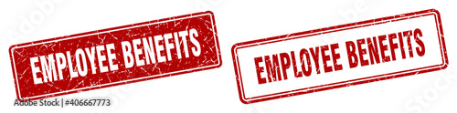 employee benefits stamp set. employee benefits square grunge sign