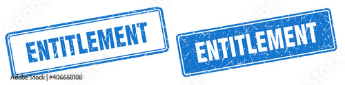 entitlement stamp set. entitlement square grunge sign