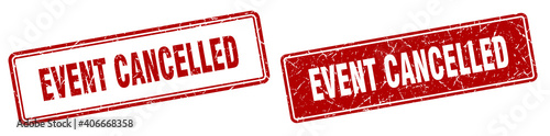 event cancelled stamp set. event cancelled square grunge sign