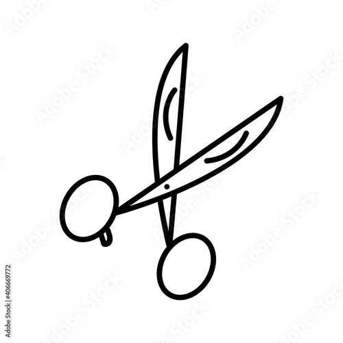 Unique Scissors line vector icon