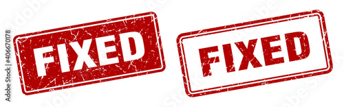 fixed stamp set. fixed square grunge sign