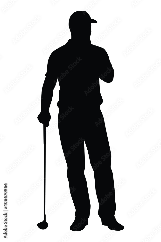 Golf player silhouette vector on white background Golf player silhouette vector on white background