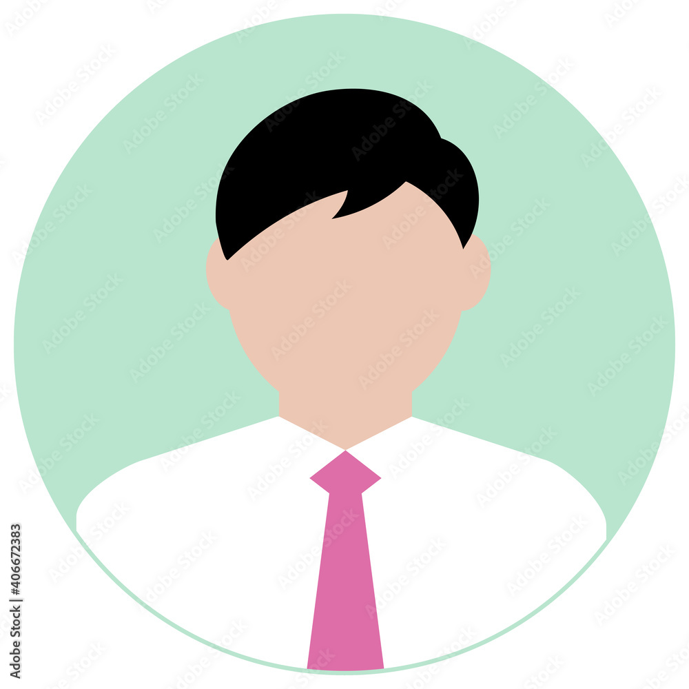 Circular worker avatar icon illustration (upper body) / business person