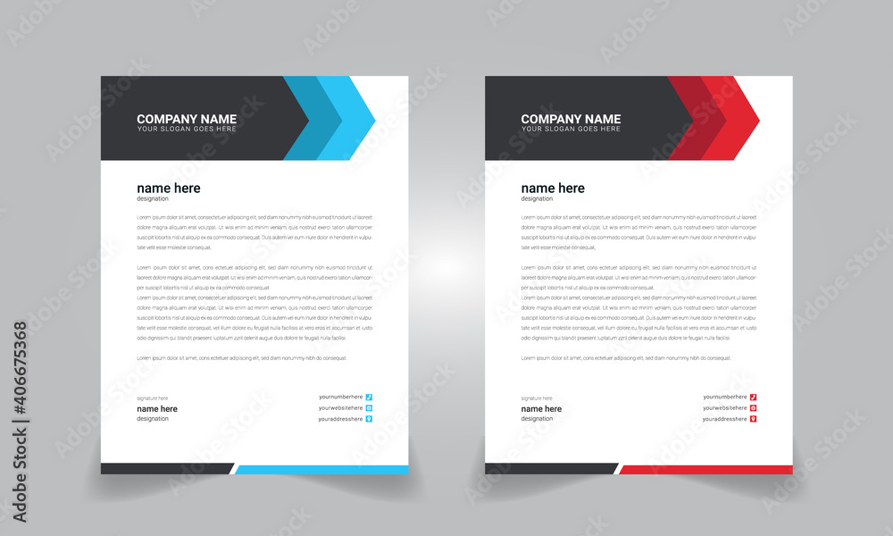 Creative, Business and Corporate letterhead design templates for your project design Vector illustration shapes