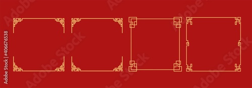Happy chinese new year 2021, year of the ox . Isolated on red background. frame chinese ornament. ox sign zodiac