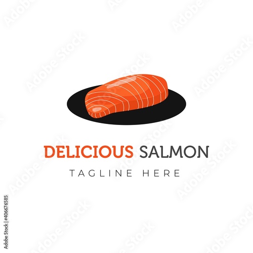Salmon brand logo identity isolated on white background