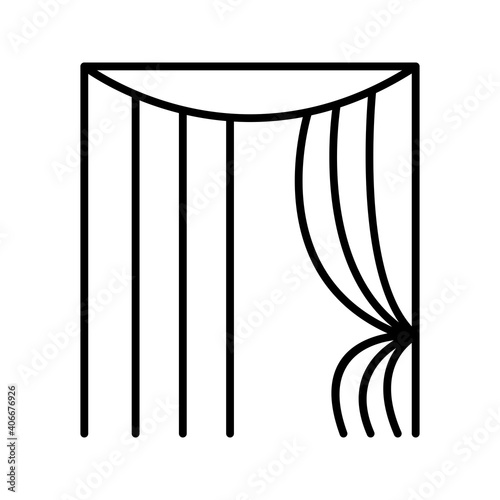 Unique Curtains Line Vector Icon