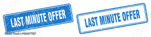 last minute offer stamp set. last minute offer square grunge sign