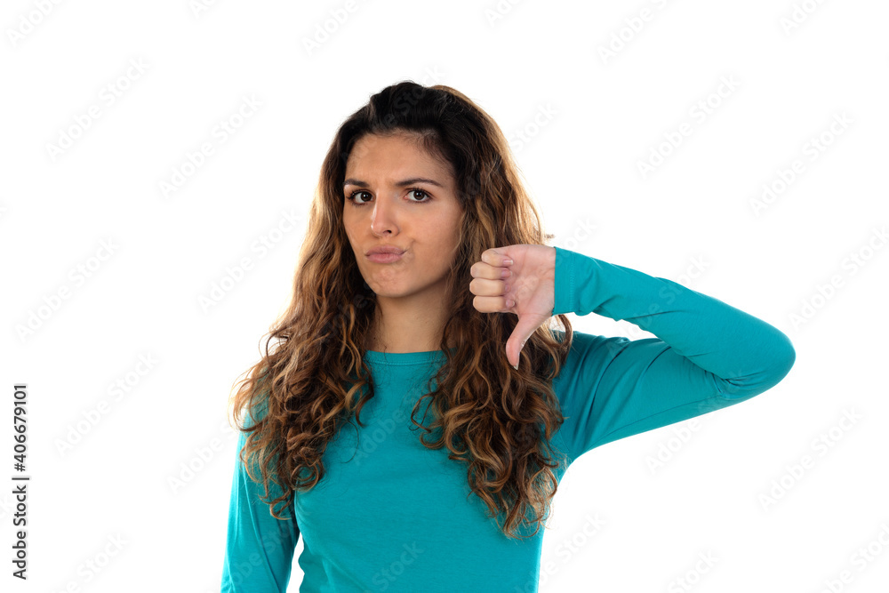 Casual woman with wavy and long hair Casual woman with wavy and long hair