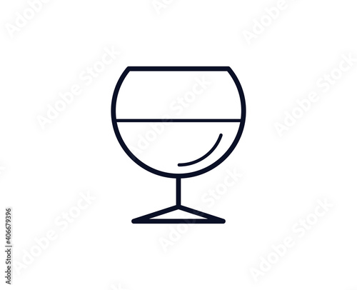 Cognac icon. Bar black line sign. Premium quality graphic design pictogram. Outline symbol icon for web design, website and mobile app on white background. Monochrome icon of cognac 