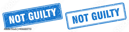 not guilty stamp set. not guilty square grunge sign