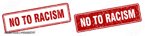 no to racism stamp set. no to racism square grunge sign