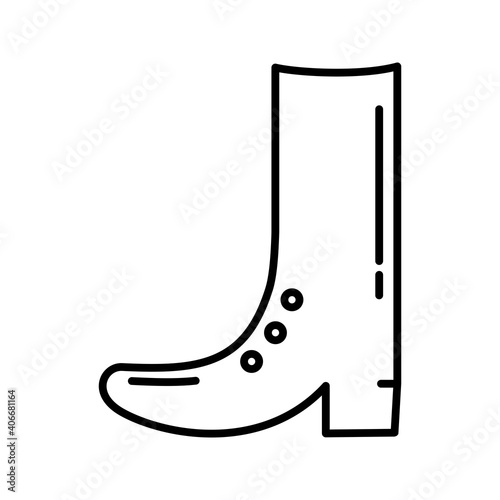 Unique Cowboy Boot Line Vector Icon