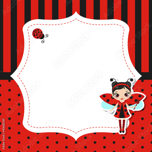 Greeting card with cute fairy.