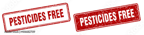 pesticides free stamp set. pesticides free square grunge sign