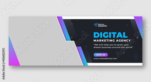 Corporate abstract facebook cover or web banner template