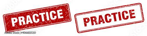 practice stamp set. practice square grunge sign
