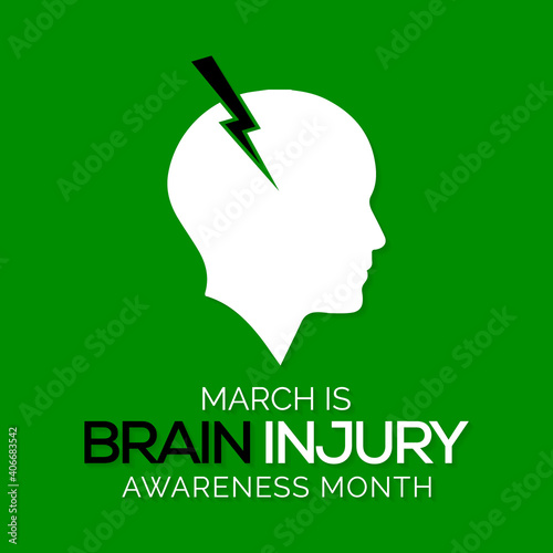 Vector illustration on the theme of Traumatic Brain Injury (TBI) awareness month. it is a disruption in the normal function of the brain that can be caused by a blow, bump or jolt to the head.