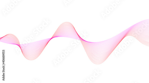 Set of abstract wave line. Dynamic wave of many lines on white background. Vector illustration.