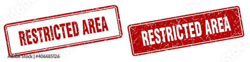 restricted area stamp set. restricted area square grunge sign