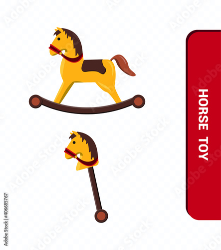 Vector image. Drawing of a toy of a rocking horse.