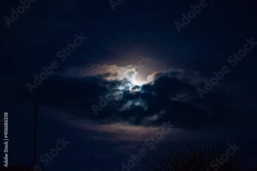 moon and light cloud 