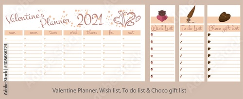 valentine planner 2021 with to do list, wish list & choco gift list