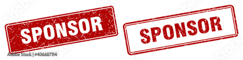 sponsor stamp set. sponsor square grunge sign