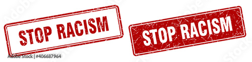 stop racism stamp set. stop racism square grunge sign
