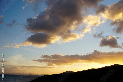 Sunset over the Island of Lanzarote 