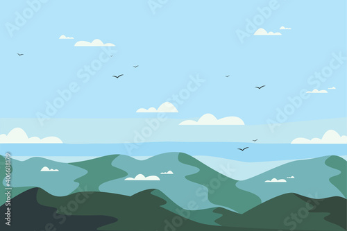 Mountain Nature - Vector Stock Illustration