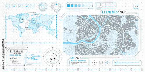 A set of thin elements on the topic of Map Search.