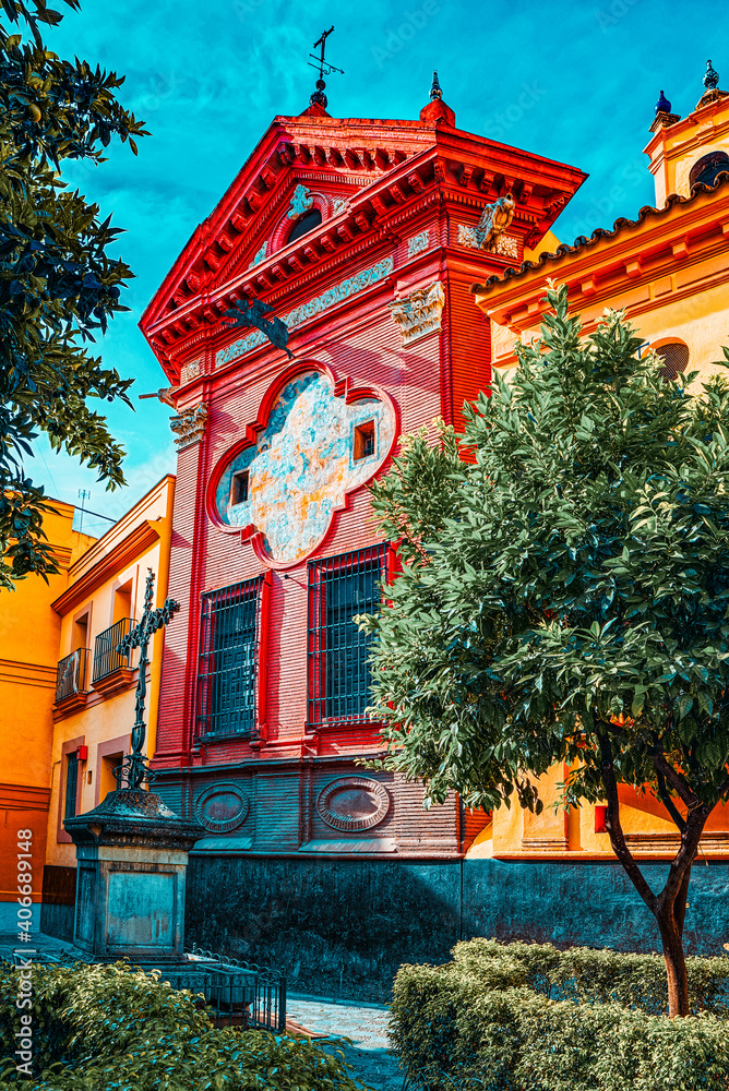 Downtown of the city Seville - is the capital and largest city o Downtown of the city Seville - is the capital and largest city o
