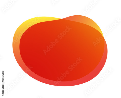 Splash text frame or geometric blob shape background element in fluid liquid style modern design vector, abstract dynamic red orange color wave pattern for flyer or presentation