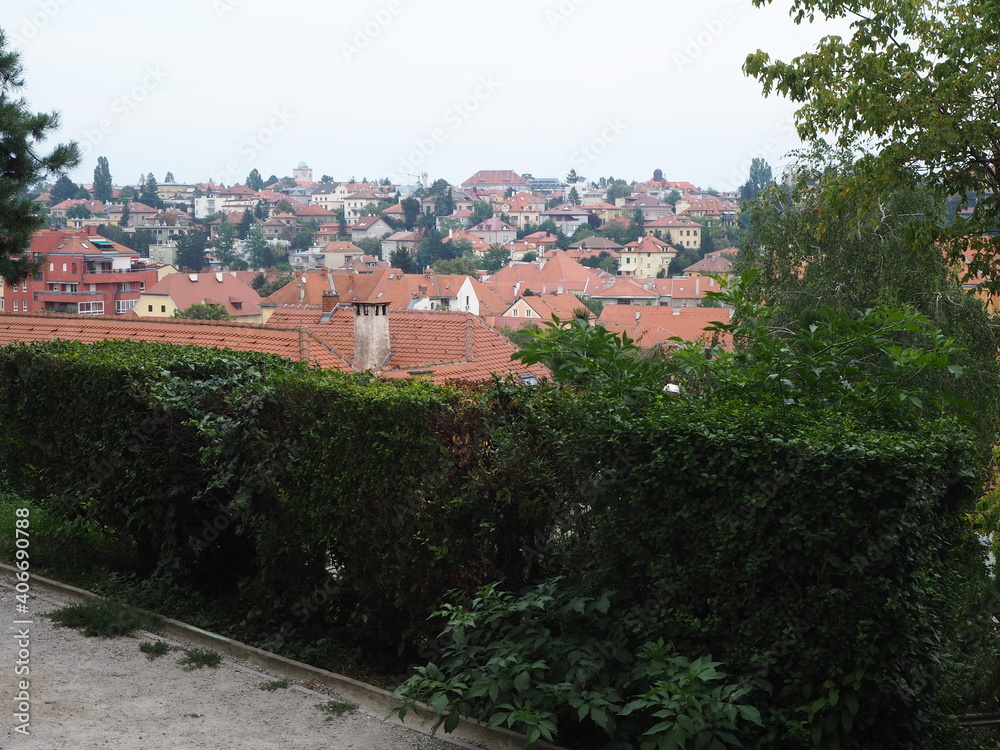 View of the tiled roofs