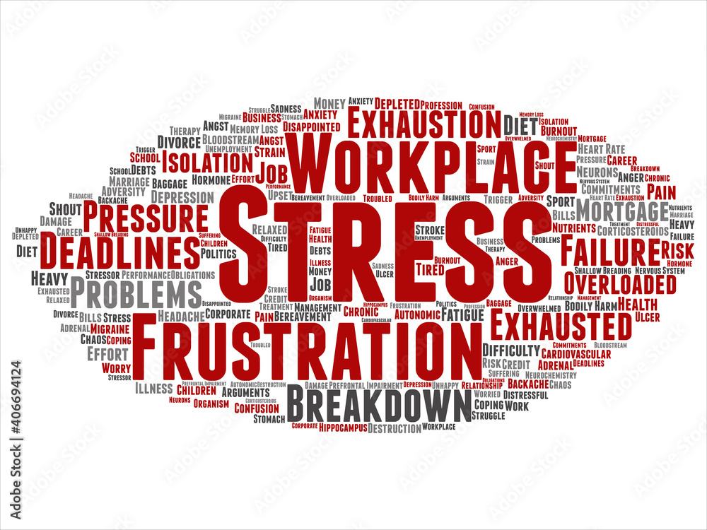 Vector concept conceptual mental stress at workplace or job pressure ...