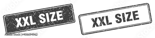 xxl size stamp set. xxl size square grunge sign photo