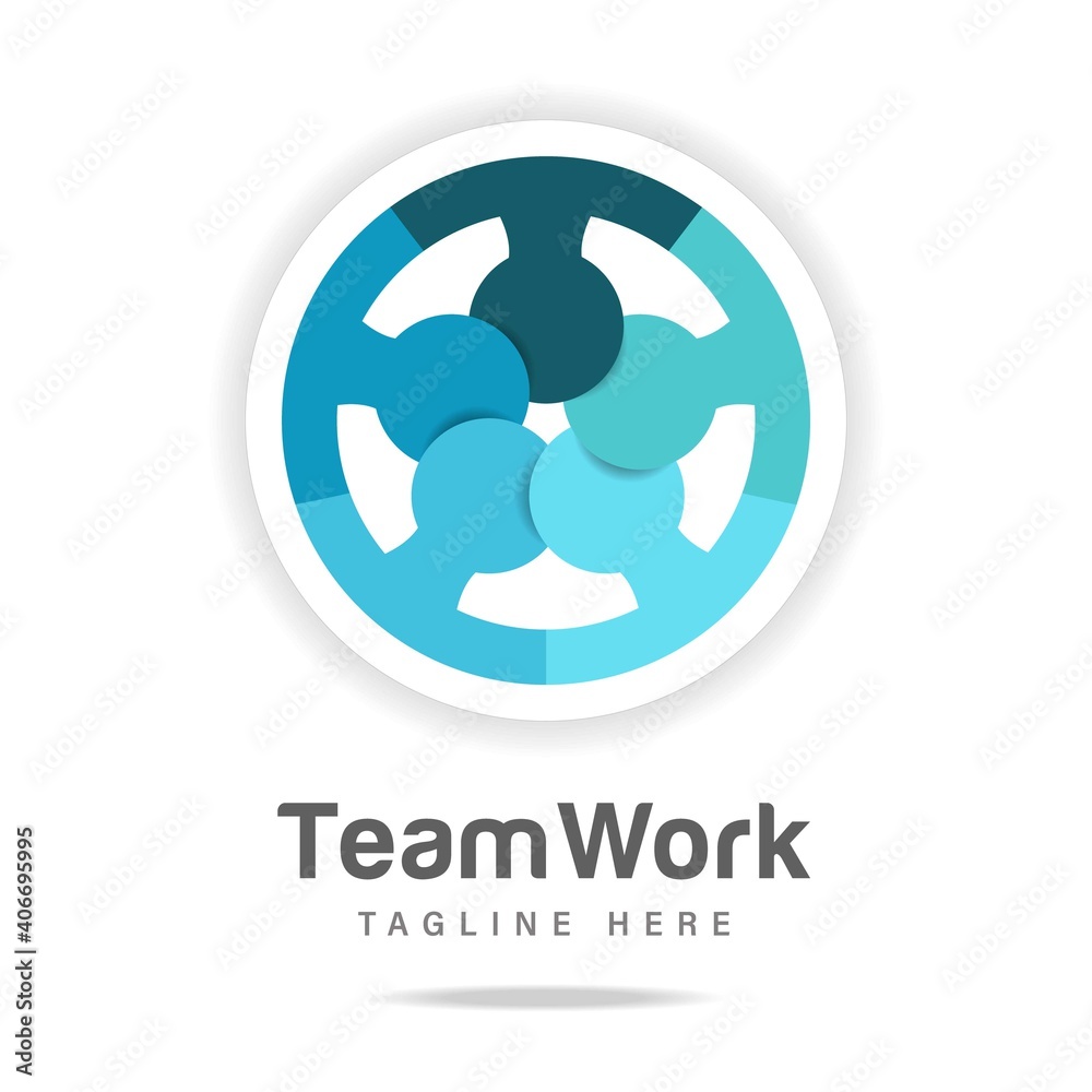 Abstract graphic logo smart team work together business human circle with connect communication community people.Design template icon group friendship.Team Building sign,symbol unity, education.Vector