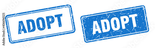 adopt stamp set. adopt square grunge sign