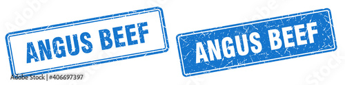 angus beef stamp set. angus beef square grunge sign