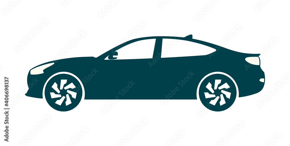 Car sedan icon on white background isolated. Vector illustration.