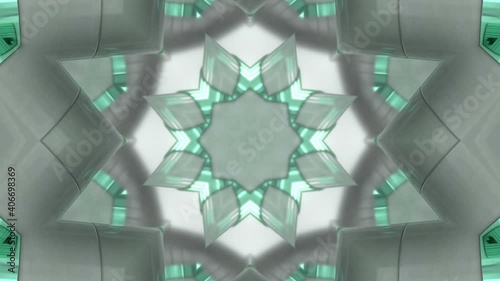 3d Looped abstract kaleidoscope or mandala. Hypnotic background.