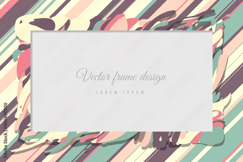Fototapeta premium Multicolor Abstract art wave background frame. flow illustration