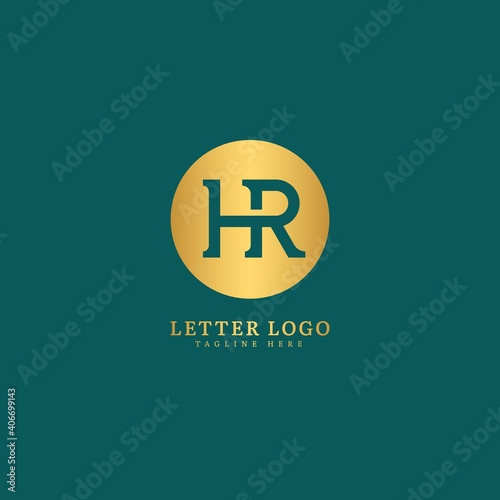 Initial Letter HR logotype company name monogram design for Company and Business logo.