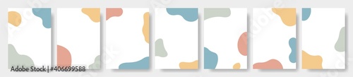 Set of abstract art background. Modern trendy blotch shape. Liquid shape elements. Fluid dynamical colored forms banner. Vector illustration.
