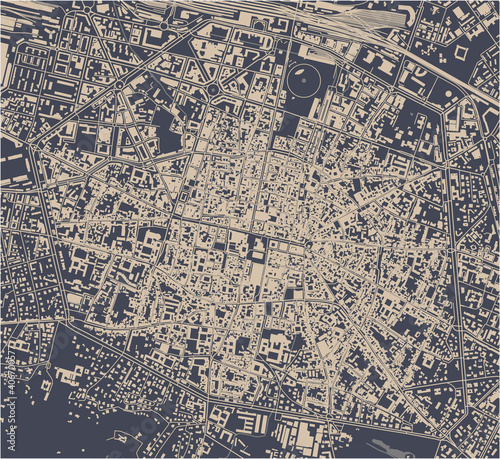 map of the city of Bologna, Emilia-Romagna, Italy