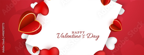 Happy valentine's day beautiful love banner design