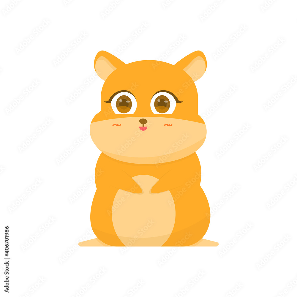 vector illustration of guinea pig or hamster character. happy hamster expression. funny, cute, and adorable animals. flat style. design elements. can be used for mascot stickers and logos vector illustration of guinea pig or hamster character. happy hamster expression. funny, cute, and adorable animals. flat style. design elements. can be used for mascot stickers and logos