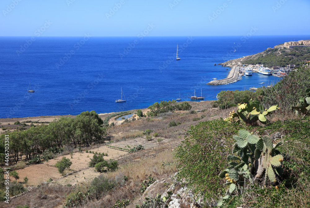 View to Mgarr Harbor on Gozo. Malta