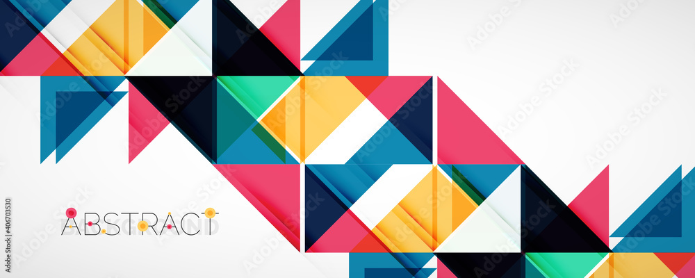 Set of vector triangle geometric backgrounds. Vector illustration for covers, banners, flyers and posters and other designs